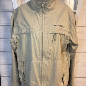 Columbia Light Tan Outdoor Jacket with Black Logo